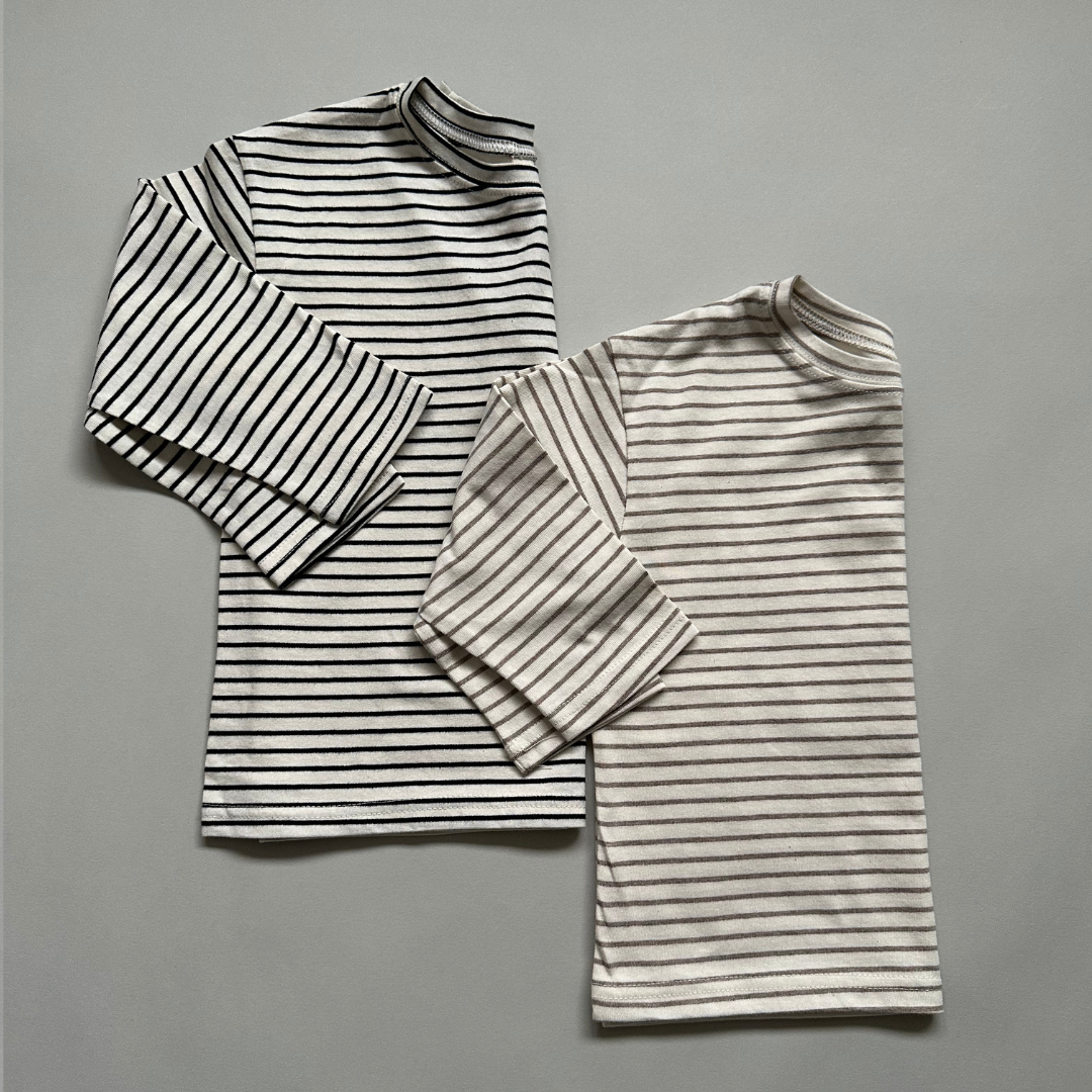 premium basic tee - beige stripes