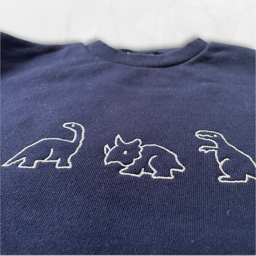dino baby onesie - navy