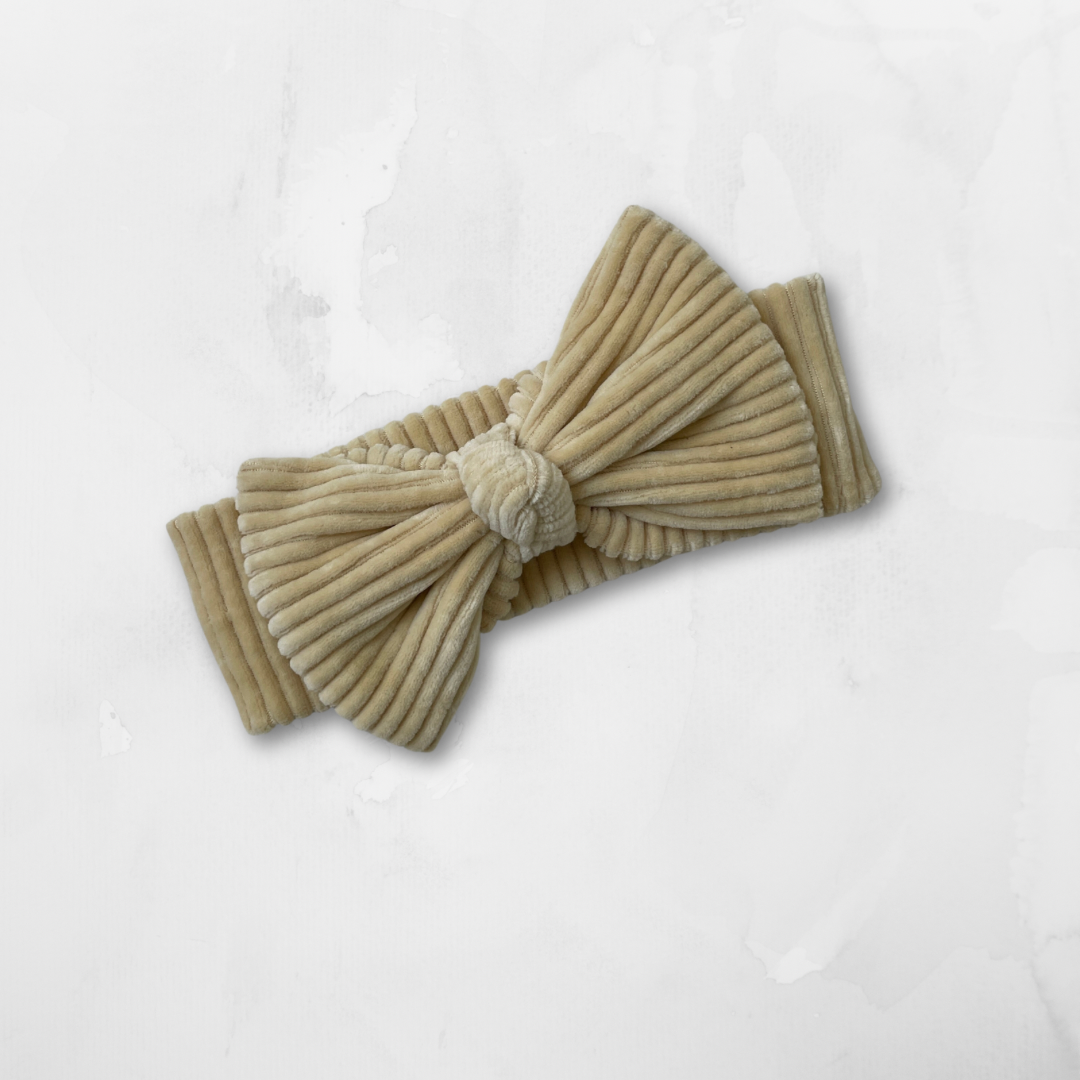 velvet ribbon hairband - beige