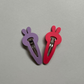 bunny hairpins - red/purple