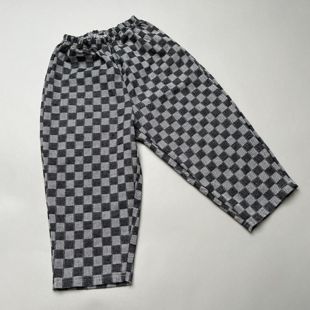 checker pants - black