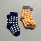 cozy checkers socks - dark blue
