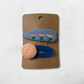 embroidered hair pins - blue
